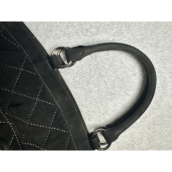 Vera Bradley Black Textile Quilted Embossing Large Satchel Bag - Picture 7 of 8